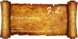 Finta Lantos névjegykártya
